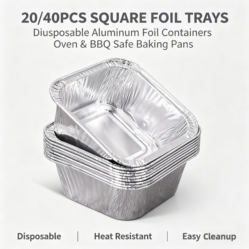 Kitchen Baking Pan Storage - 20/40 шт. квадратных одноразовых алюминиевых форм